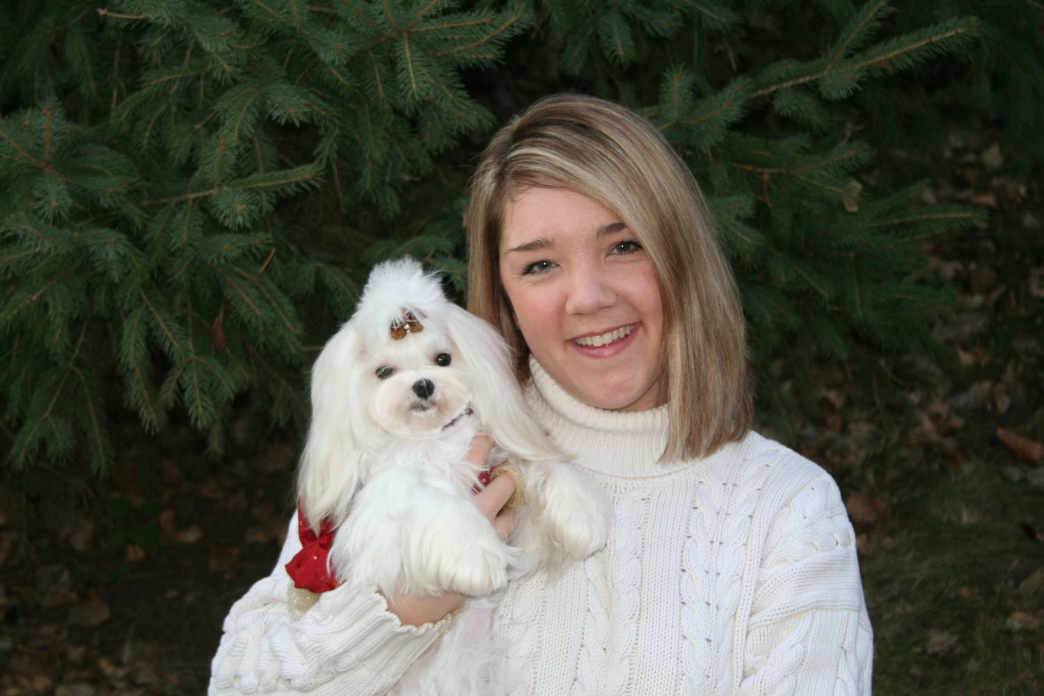 Carrie and Maltese Dog